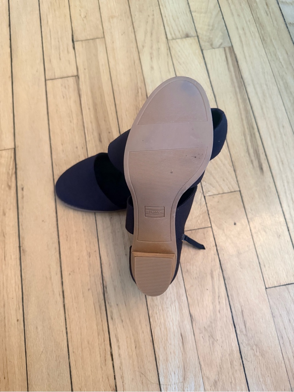 TOMS black Canvas Ankle Strap Heels - Picture 4 of 5